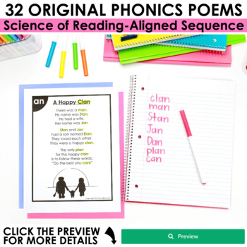 Word Family & Phonics Poetry | Poem Of The Week | TpT