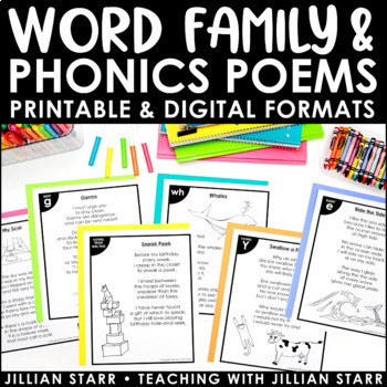 Preview of Word Family and Phonics Poetry | Poem Of The Week | Poetry Month