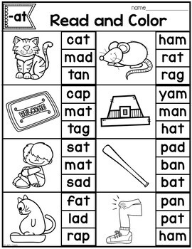 Word Family: -at words by itty bitty kinders | Teachers Pay Teachers