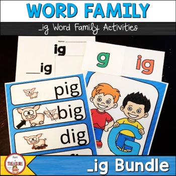 Preview of ig Word Family Word Work Activities