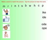 Word Famlies -ide -ike -ode -ope Interative Activities