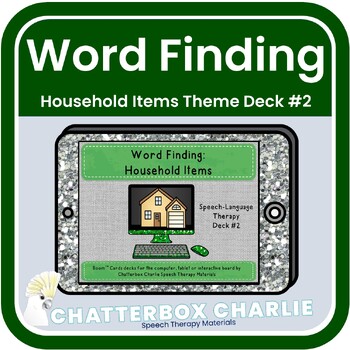 Preview of Word-Finding Household Items Deck #2 Boom Cards for Speech-Language Therapy