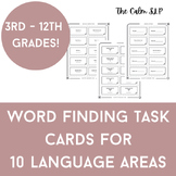 Word Finding Word Retrieval Task Cards Speech Therapy, ESL