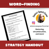 Word Finding Strategies Handout