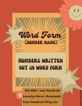 Preview of Word Form- Math Visual Aid