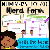 Word Form Numbers to 200 Grade 2 Write the Room Scavenger 