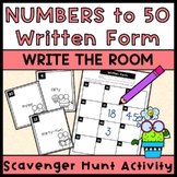 Word Form Numbers to 50 - Number Sense Write the Room Scav