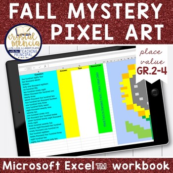 Preview of Word Form to Numeral Mystery Pixel Art for Microsoft Excel™ | Distance Learning