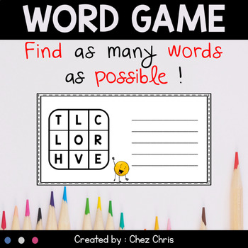 Preview of Word Game - Find as Many Words as Possible