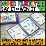 Word Family at, et, it, ut, ot Word Work Centers Phonics Games