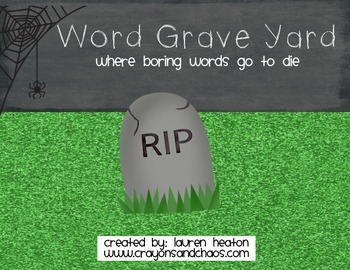 Preview of Word Graveyard synonyms vocabulary writing lesson