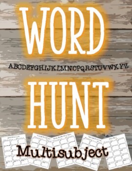 Preview of Word Hunt, ABC Scavenger Hunt for Multisubjects