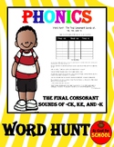 Word Hunt Final Consonant -ke, -ck, and -k