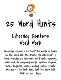 Word Hunts for Literacy Centers, Word Work, Daily 5