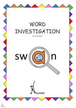 Preview of Word Investigation Worksheet