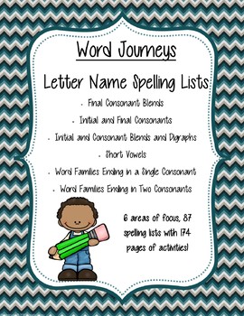 Preview of Word Journeys Letter Name - Spelling Lists and Activities