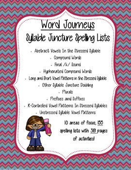 Preview of Word Journeys Syllable Juncture - Spelling Lists and Activities