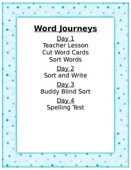 Preview of Word Journeys Weekly Schedule
