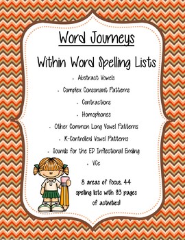 Preview of Word Journeys Within Word - Spelling Lists and Activities