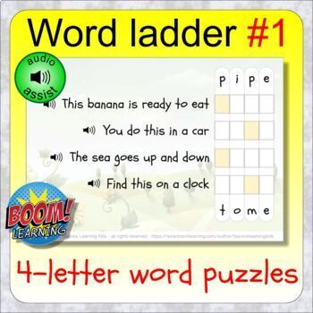 Preview of Word Ladder 1: BOOM digital learning Word Ladder puzzles
