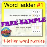 Word Ladder 1 (7 BOOM CARDS - word puzzles) FREE SAMPLE