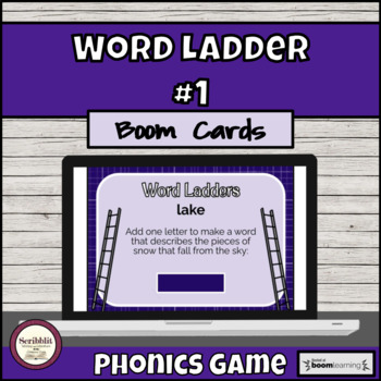 Preview of Word Ladder Boom Cards #1- Phonics Word Ladder