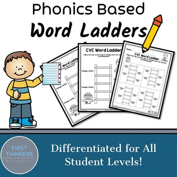 Preview of Word Ladders Phonics Worksheets CVC Words Phoneme Grapheme Mapping Free