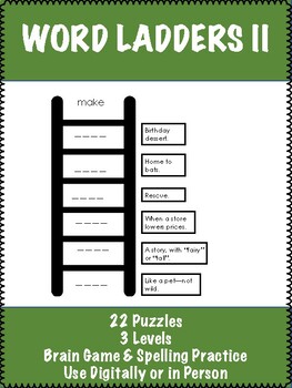 Preview of Word Ladder Puzzles II - Morning Warm-up - Early Finishers - Spelling & Vocab