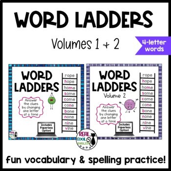 Preview of Word Ladders - Word Puzzles for Vocabulary & Spelling Vol. 1 & 2