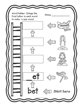 kindergarten word ladders by itty bitty intellectuals tpt