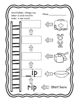 Kindergarten Word Ladders by Itty Bitty Intellectuals | TpT
