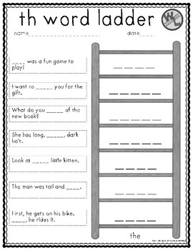 Word Ladders Consonant Digraphs 1st And 2nd Grade By Emily Hutchison