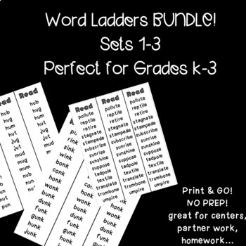 Preview of Word Ladders Grades K-3 (Sets 1-3) BUNDLE- OG l SOR l PDF