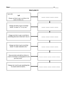 Preview of Word Ladders (Part 3)