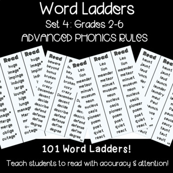 Preview of Word Ladders Set 4: Advanced Phonics Rules Gr. 2-6 l Structured Phonics