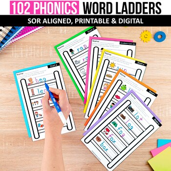 Preview of Word Ladder Word Chain The Phonemic Awareness Activity Game Science of Reading