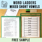 Word Ladders | Word Chains for CVC Words and Short Vowels 
