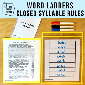 Preview of Word Ladders | Word Chains for Closed Syllable Words CK TCH DGE FLOSS Rule
