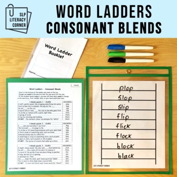 Preview of Word Ladders | Word Chains for Consonant Blends L-blends R-blends S-blends