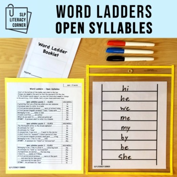 Preview of Word Ladders | Word Chains for Open Syllable Words