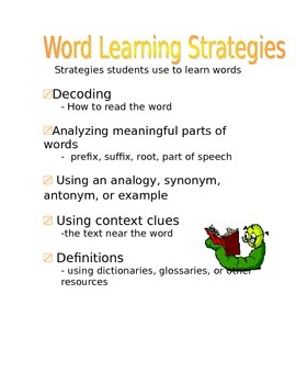 Preview of Word Learning Strategies Poster