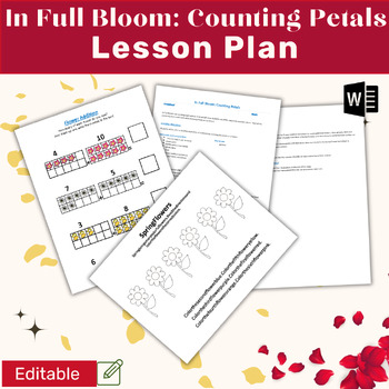 Preview of Word Lesson Plan: In Full Bloom-Preschool Numeracy Through Flower Petal Counting