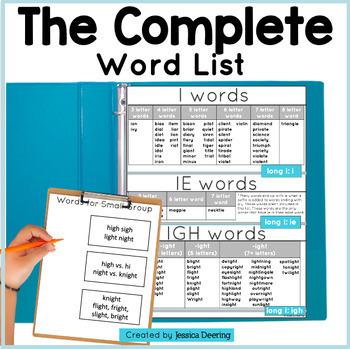 Preview of Word Lists for Phonics Skills | CVC Words, Blends, Digraphs, to Vowel Teams