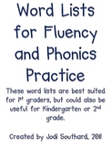 Word Lists for Fluency and Phonics Practice