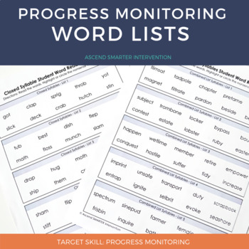Preview of Word Lists for Progress Monitoring