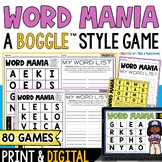 Word Mania Boggle™ Style Game Boards Early Finishers and W