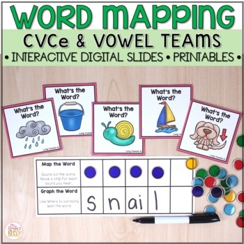 Preview of Word Mapping - Connecting Phonemes to Graphemes - CVCe & Vowel Team Activities