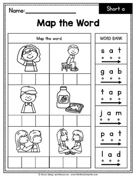 Word Mapping Elkonin Boxes Printable CVC and CVCe Words Phonemes to ...