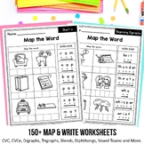 Word Mapping Elkonin Boxes Printable CVC and CVCe Words Ph