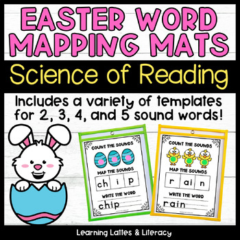 Preview of Word Mapping Mats Orthographic Sound Mapping SOR Spring Easter Elkonin Boxes